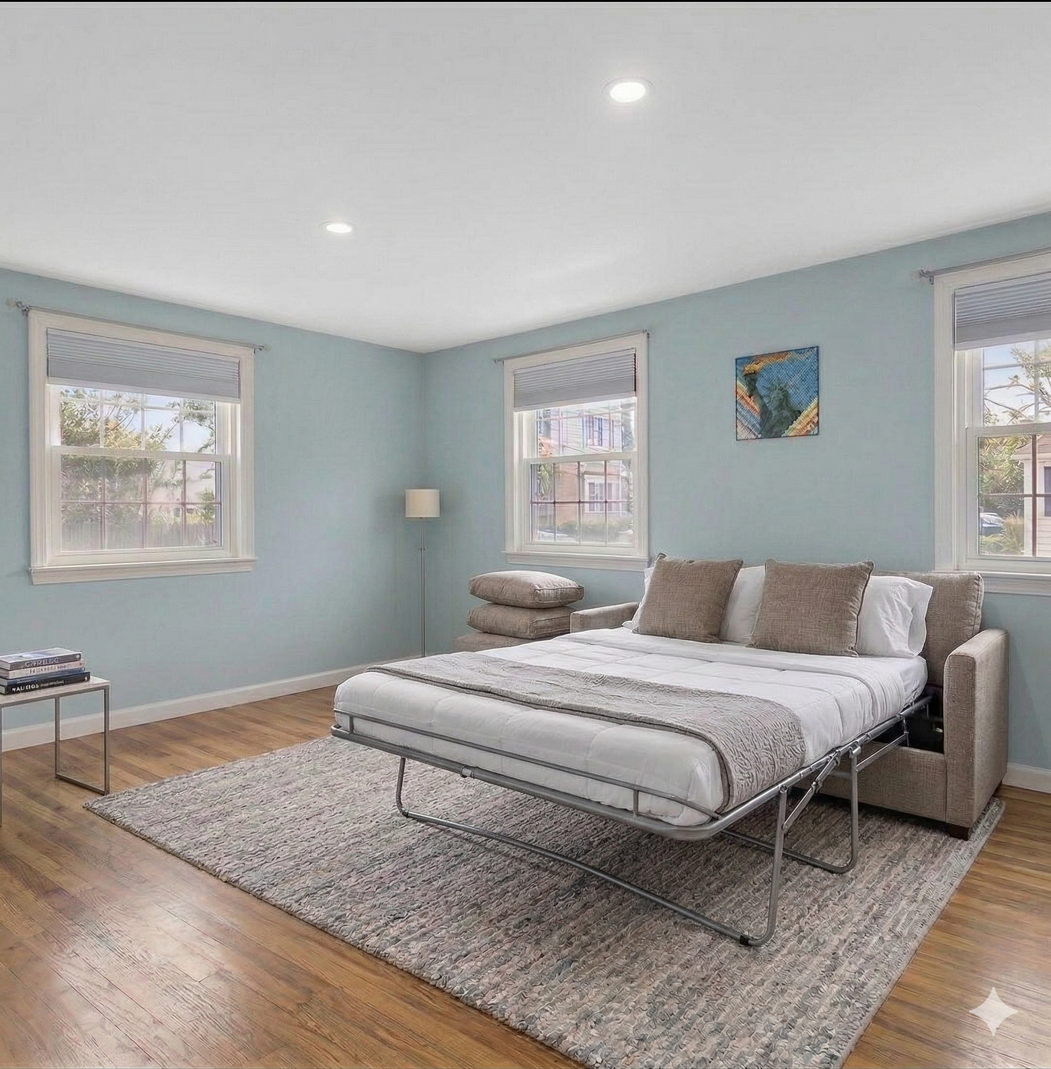 Living room with pullout sofa bed