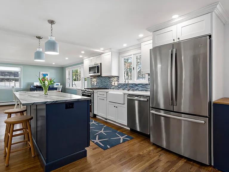 Kitchen with stainless steel appliances
